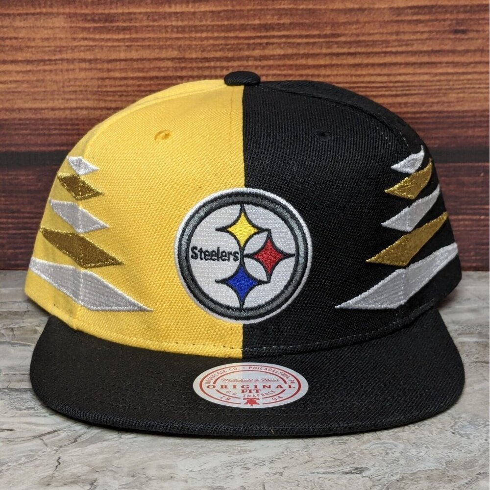 Pittsburgh Steelers Mitchell & Ness Diamond Cut Snapback NFL Black Yellow Hat